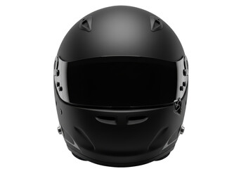 Fototapeta premium Isolated Full-Face Black Racing Helmet with Visor for Motor Sports, Safety and Protection