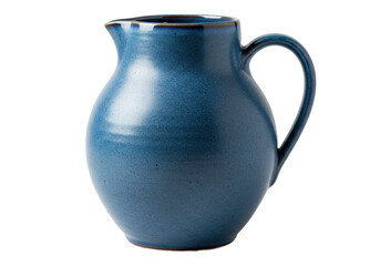 Isolated ceramic pitcher, beautiful antique water container for home or kitchen decor