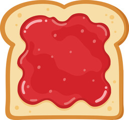 Toast with jam, a simple breakfast or snack illustration.