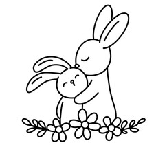 easter bunny with a flower
