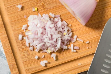 Organic Raw Cut Diced Shallot Onion © Brent Hofacker