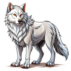 Obraz premium white Wolf real,full body ,white background