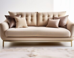 luxurious beige designer sofa with plush cushions perfect for a modern living room features sleek lines fine stitching and elegant design ideal for comfort and style in any high end interior