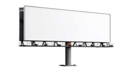Blank billboard, ready for advertising, isolated on white background.