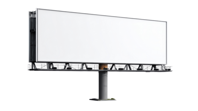 Blank billboard, ready for advertising, isolated on white background.