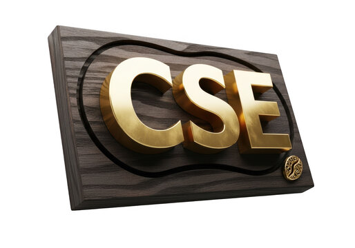 Golden cse logo isolated on transparent background