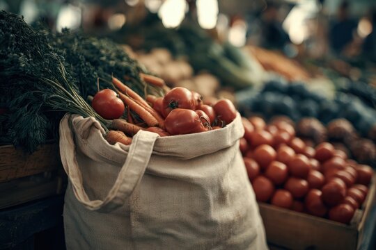 Reusable Cotton Bag at Local Market