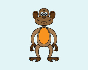 Fototapeta premium Cute Monkey Cartoon. Vector illustration
