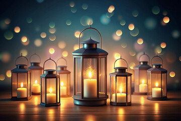 Finish gentle radial glow suggesting candle lanterns in the dark