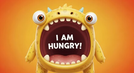 Hungry Cartoon Monster Image.