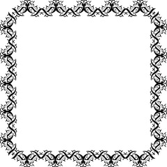 Vintage Ornamental Frame – Elegant Black  Border, PNG, 300 DPI 