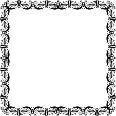 Vintage Ornamental Frame &ndash; Elegant Black  Border, PNG, 300 DPI 