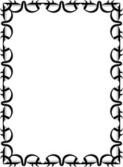 Vintage Ornamental Frame – Elegant Black  Border, PNG, 300 DPI 