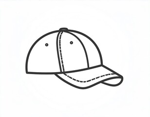 Simple outline drawing of a baseball cap