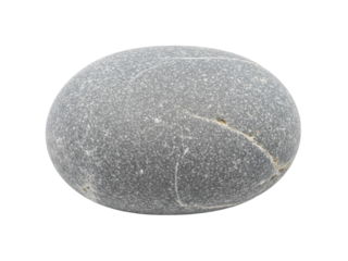 Smooth oval gray stone with natural crack isolated on a transparent background