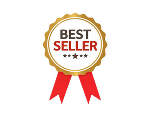 Isolated Best Seller Award Ribbon Badge