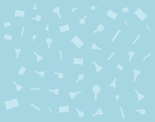 ビーカー　フラスコ　実験器具　青　ランダム　パターン　背景　experiment　science　blue　background