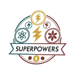 Superpowers logo vector modern graphic design