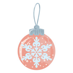 Pink Bauble Toy Holiday Bauble, Festive Ornament Illustration