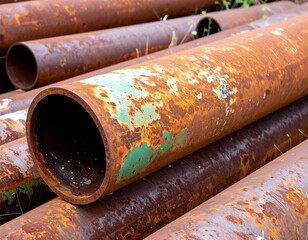 Rusty metal pipes