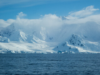 Antarctica mountains with snow