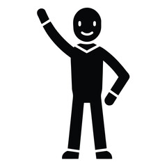 person waving vector icon