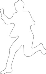 Running people of all ages are jogging icon.Editable Stroke. Pixel Perfect. For Mobile and Web.Run, Senior, kids running.