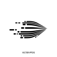 Abstract Black and White Curved Lines Design, Speed and Motion Graphic Element