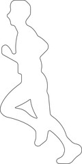 Running people of all ages are jogging icon.Editable Stroke. Pixel Perfect. For Mobile and Web.Run, Senior, kids running.