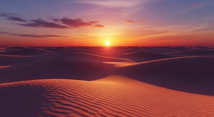 Naklejka premium Desert Sunset Landscape.
