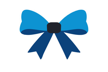 blue ribbon bow on white background