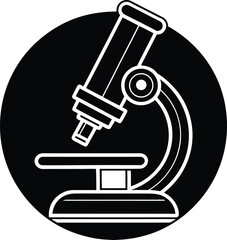 Vector microscope icon illustrating scientific research and medical laboratory equipment