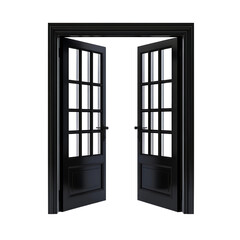 Black window open, isolated on background (PNG)