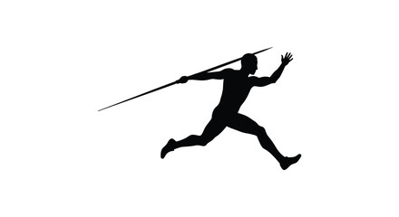 Fototapeta premium Athlete in motion throwing a javelin during a track and field event silhouette