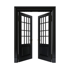 Black window open, isolated on background (PNG)