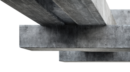 Concrete structure showcasing modern architectural design, isolated on a white background.