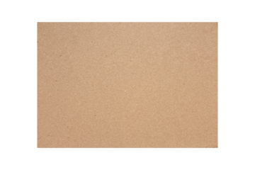 A sheet of kraft paper isolated on a transparent background.