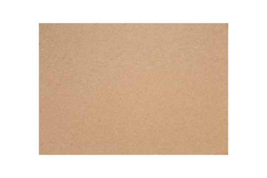 A sheet of kraft paper isolated on a transparent background.