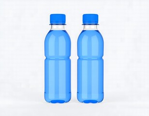 Water Bottles Blue Refreshment Drink.