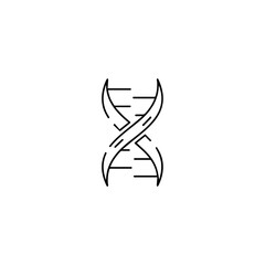 Minimalist DNA Strand Illustration with Double Helix Structure