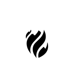 Obraz premium Modern black abstract logo design resembling a stylized flame or shield with dynamic flowing curves.