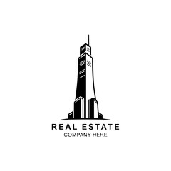 Modern Skyscraper Logo Design for Real Estate Company