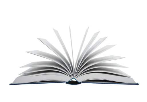 Isolated open book with pages turned, revealing knowledge and secrets inside, a symbol of literacy