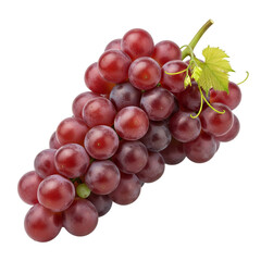 A ripe bunch of red grapes isolated on transparent background