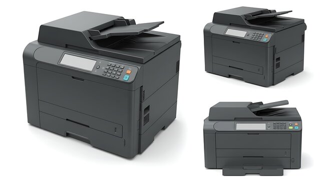 Lexmark cx410de color multifunction printer isolated on white background