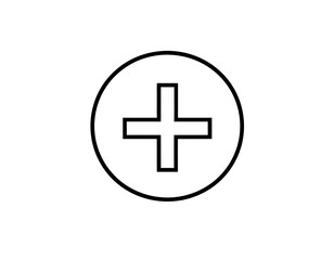 Fototapeta premium Simple plus sign in circle