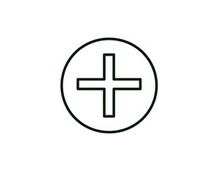 Obraz premium Simple plus sign inside a circle