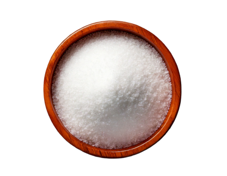  Sugar in wood bowl on transparent png 