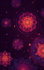 Diwali and Dussehra bright abstract background with decorative mandala and glowing bokeh lights, celebration cards, invitations, banners, posters