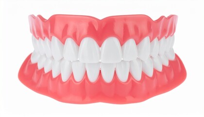 Full Denture Model in Close-up with White Background